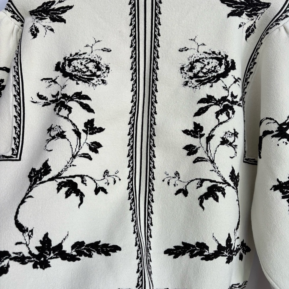 NWT Anthropologie Balloon-Sleeve Embroidered 3D Flowers Turtleneck Sweater - Picture 14 of 17